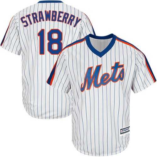 Youth New York Mets #18 Darryl Strawberry White(Blue Strip) Alternate Cool Base Stitched MLB Jersey
