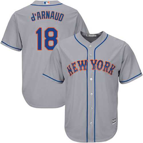 Youth New York Mets #18 Travis d'Arnaud Grey Cool Base Stitched MLB Jersey