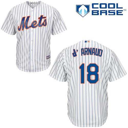 Youth New York Mets #18 Travis d'Arnaud White(Blue Strip) Cool Base Stitched MLB Jersey