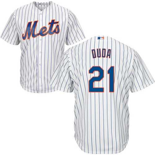 Youth New York Mets #21 Lucas Duda White(Blue Strip) Cool Base Stitched MLB Jersey