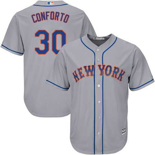 Youth New York Mets #30 Michael Conforto Grey Cool Base Stitched MLB Jersey