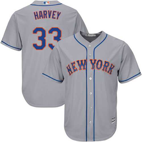 Youth New York Mets #33 Matt Harvey Grey Cool Base Stitched MLB Jersey