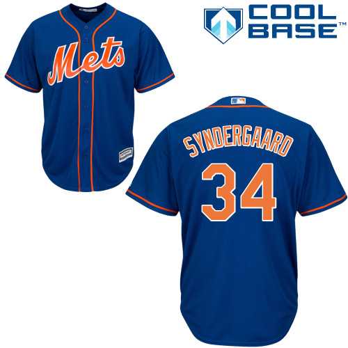 Youth New York Mets #34 Noah Syndergaard Blue Cool Base Stitched MLB Jersey