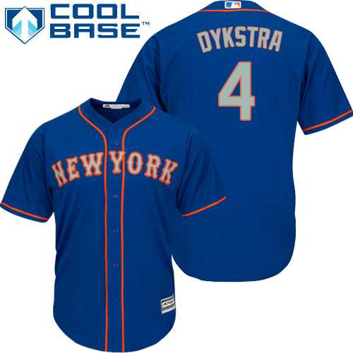 Youth New York Mets #4 Lenny Dykstra Blue(Grey NO.) Cool Base Stitched MLB Jersey