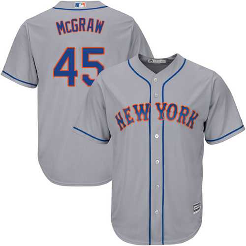 Youth New York Mets #45 Tug McGraw Grey Cool Base Stitched MLB Jersey