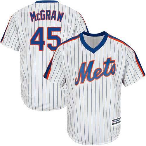 Youth New York Mets #45 Tug McGraw White(Blue Strip) Alternate Cool Base Stitched MLB Jersey