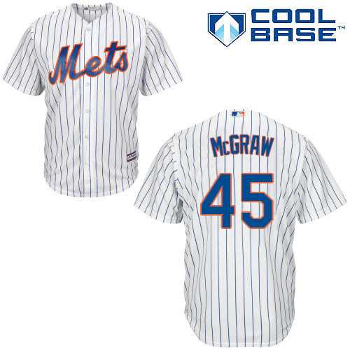 Youth New York Mets #45 Tug McGraw White(Blue Strip) Cool Base Stitched MLB Jersey