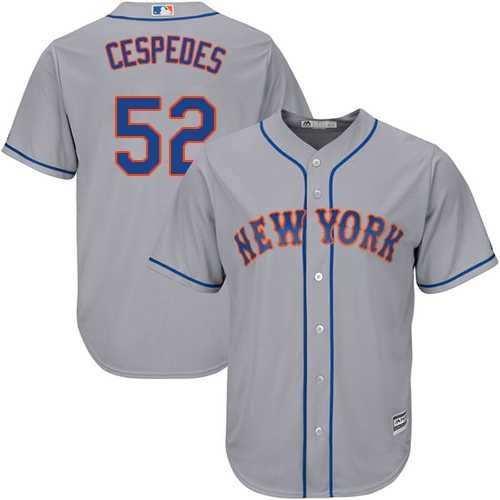Youth New York Mets #52 Yoenis Cespedes Grey Cool Base Stitched MLB Jersey