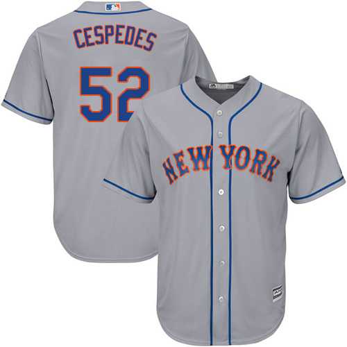 Youth New York Mets #52 Yoenis Cespedes Grey Cool Base Stitched MLB Jersey Youth New York Mets #52 Yoenis Cespedes Grey Cool Base Stitched MLB Jersey