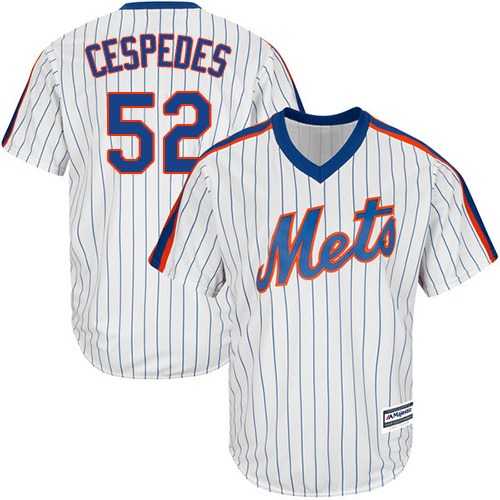 Youth New York Mets #52 Yoenis Cespedes White(Blue Strip) Alternate Cool Base Stitched MLB Jersey
