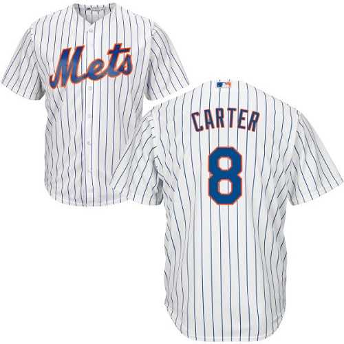 Youth New York Mets #8 Gary Carter White(Blue Strip) Cool Base Stitched MLB Jersey