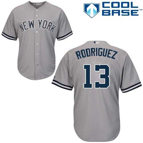 Youth New York Yankees #13 Alex Rodriguez Stitched Grey MLB Jersey