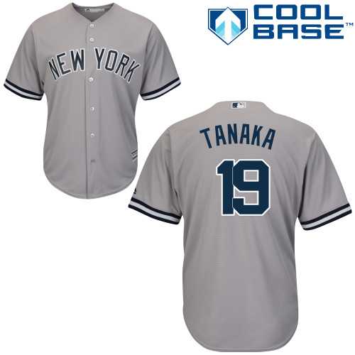 Youth New York Yankees #19 Masahiro Tanaka Grey Cool Base Stitched MLB Jersey