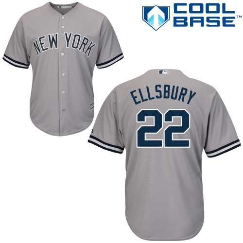 Youth New York Yankees #22 Jacoby Ellsbury Grey Cool Base Stitched MLB Jersey