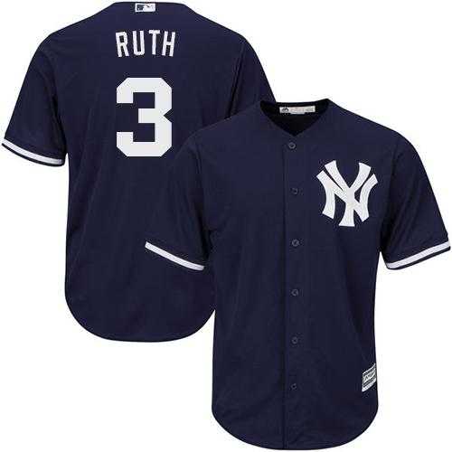 Youth New York Yankees #3 Babe Ruth Navy blue Cool Base Stitched MLB Jersey