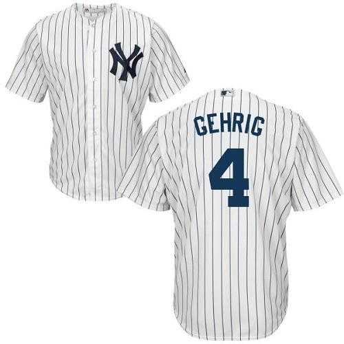 Youth New York Yankees #4 Lou Gehrig White Cool Base Stitched MLB Jersey