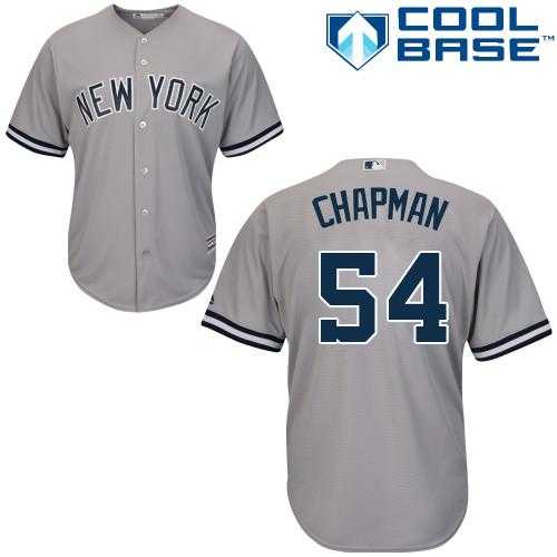 Youth New York Yankees #54 Aroldis Chapman Grey Road Stitched MLB Jersey