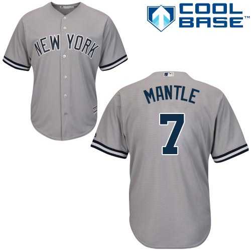 Youth New York Yankees #7 Mickey Mantle Stitched Grey MLB Jersey