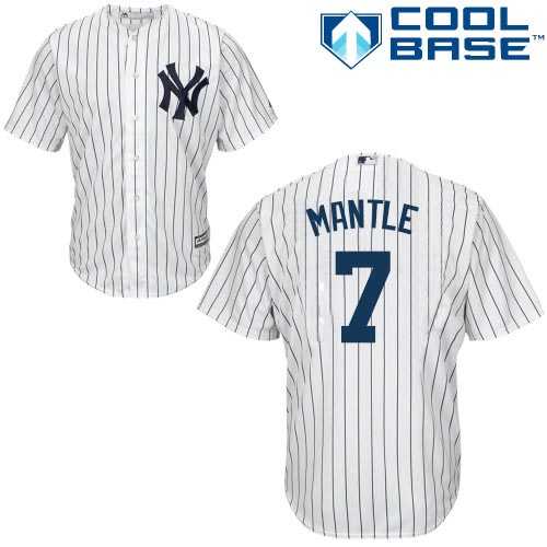 Youth New York Yankees #7 Mickey Mantle Stitched White MLB Jersey
