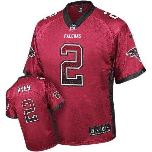 Youth Nike Atlanta Falcons #2 Matt Ryan Red Team Color Stitched NFL Elite Drift Fashion Jersey