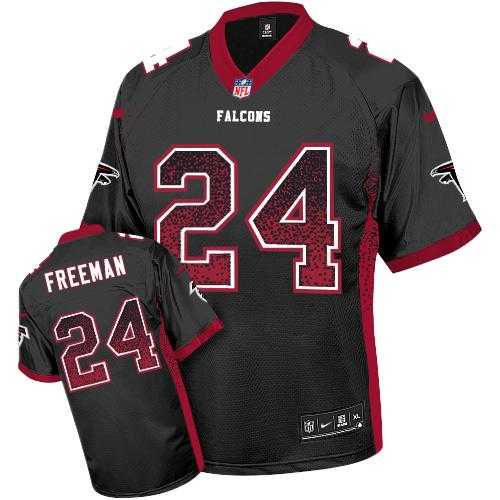 Youth Nike Atlanta Falcons #24 Devonta Freeman Black Alternate Stitched NFL Elite Drift Fashion Jersey