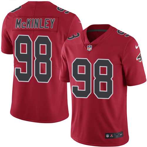 Youth Nike Atlanta Falcons #98 Takkarist McKinley Red Stitched NFL Limited Rush Jersey