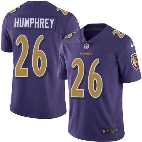 Youth Nike Baltimore Ravens #26 Marlon Humphrey Purple Stitched NFL Limited Rush Jersey