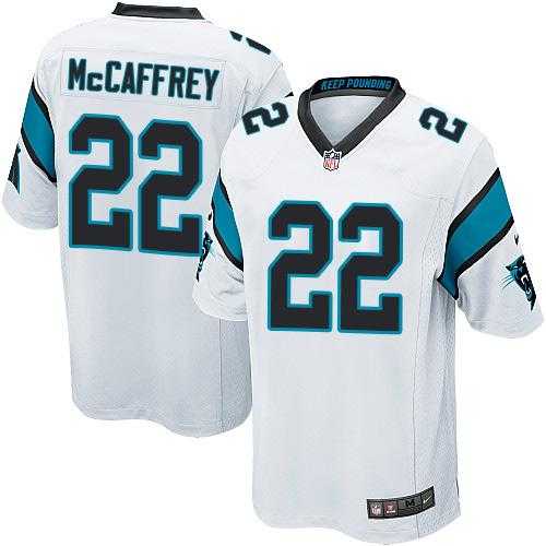 Youth Nike Carolina Panthers #22 Christian McCaffrey White Stitched NFL Elite Jersey