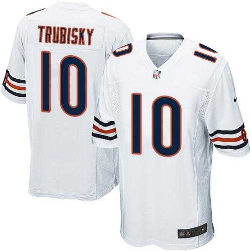 Youth Nike Chicago Bears #10 Mitchell Trubisky White Stitched NFL Elite Jersey