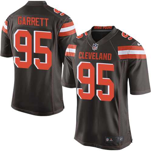 Youth Nike Cleveland Browns #95 Myles Garrett Brown Team Color Stitched NFL New Elite Jersey