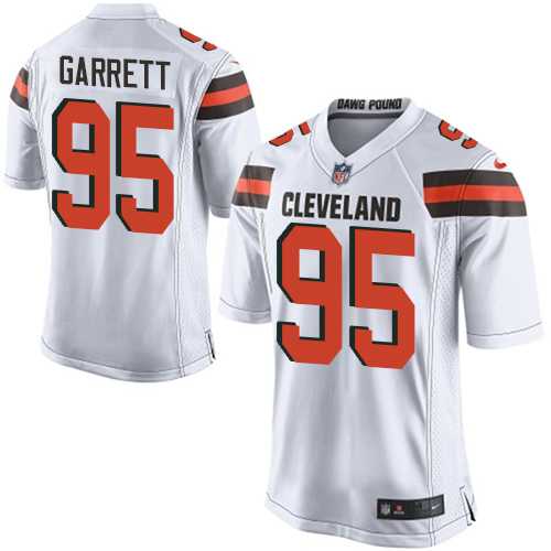 Youth Nike Cleveland Browns #95 Myles Garrett White Stitched NFL New Elite Jersey