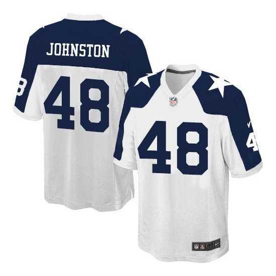 Youth Nike Dallas Cowboys #48 Daryl Johnston White Thanksgiving Throwback Stitched NFL Elite Jersey