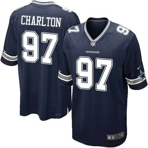 Youth Nike Dallas Cowboys #97 Taco Charlton Navy Blue Team Color Stitched NFL Elite Jersey