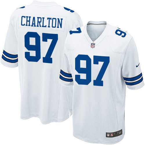 Youth Nike Dallas Cowboys #97 Taco Charlton White Stitched NFL Elite Jersey