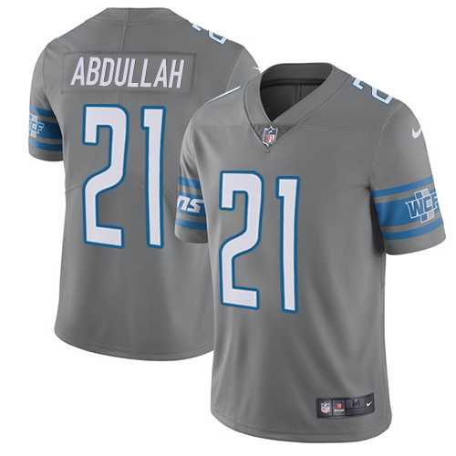 Youth Nike Detroit Lions #21 Ameer Abdullah Gray Stitched NFL Limited Rush Jersey