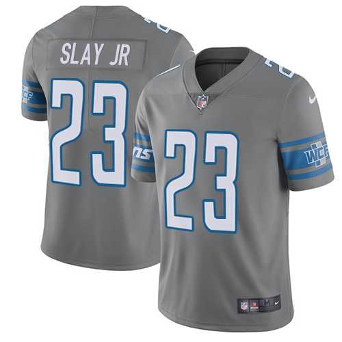 Youth Nike Detroit Lions #23 Darius Slay Jr Gray Stitched NFL Limited Rush Jersey