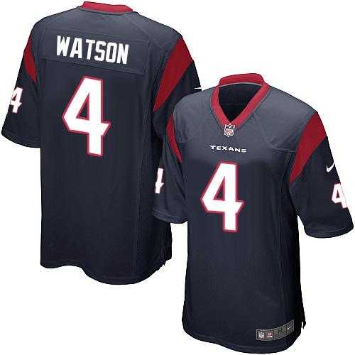 Youth Nike Houston Texans #4 Deshaun Watson Navy Blue Team Color Stitched NFL Elite Jersey