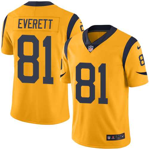 Youth Nike Los Angeles Rams #81 Gerald Everett Gold Stitched NFL Limited Rush Jersey