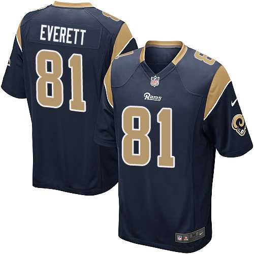 Youth Nike Los Angeles Rams #81 Gerald Everett Navy Blue Team Color Stitched NFL Elite Jersey