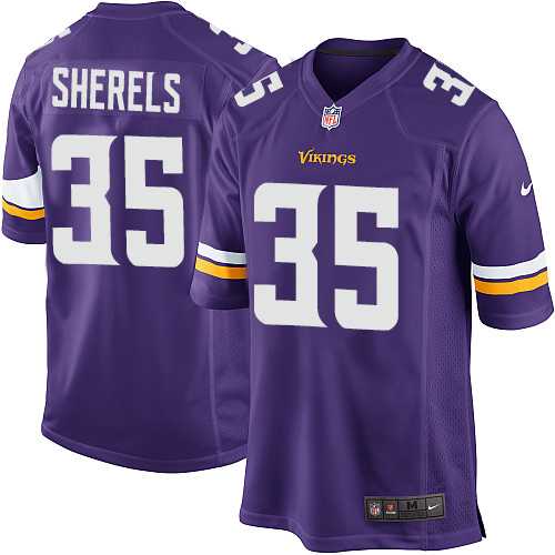 Youth Nike Minnesota Vikings #35 Marcus Sherels Purple Elite NFL Jersey