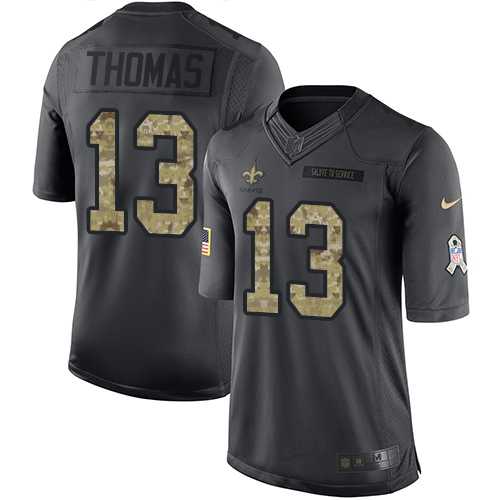 Youth Nike New Orleans Saints #13 Michael Thomas Black Stitched NFL Limited 2016 Salute to Service Jersey