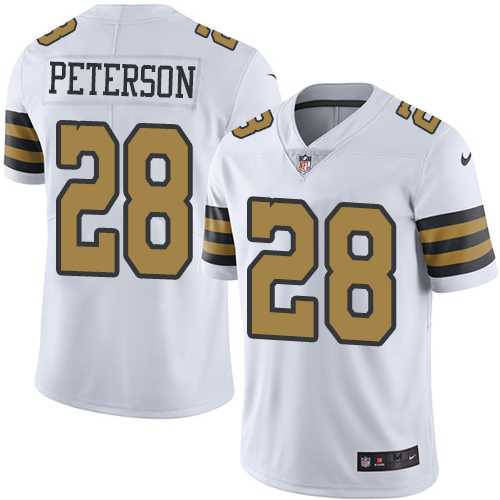 Youth Nike New Orleans Saints #28 Adrian Peterson White Stitched NFL Limited Rush Jersey