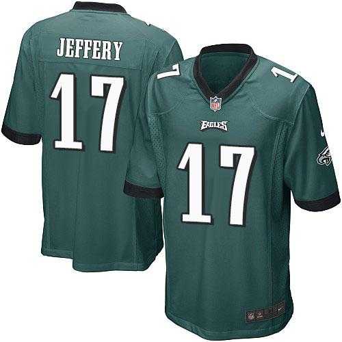 Youth Nike Philadelphia Eagles #17 Alshon Jeffery Midnight Green Team Color Stitched NFL New Elite Jersey
