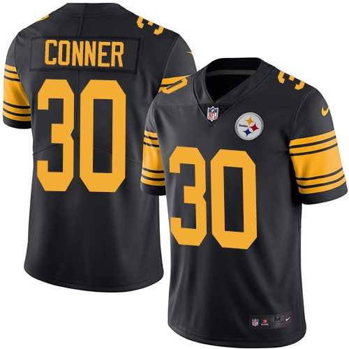 Youth Nike Pittsburgh Steelers #30 James Conner Black Stitched NFL Limited Rush Jersey