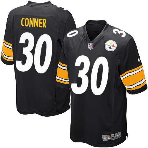 Youth Nike Pittsburgh Steelers #30 James Conner Black Team Color Stitched NFL Elite Jersey