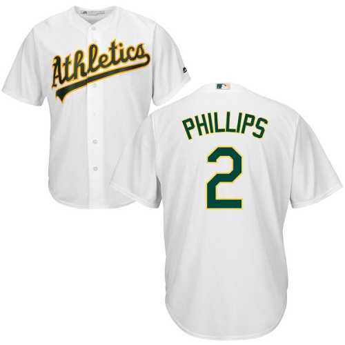 Youth Oakland Athletics #2 Tony Phillips White Cool Base Stitched MLB Jersey
