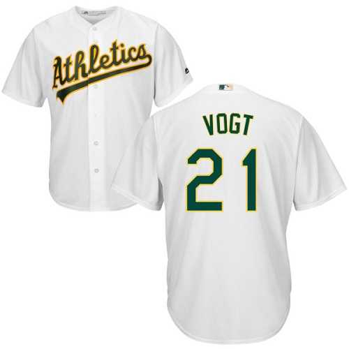 Youth Oakland Athletics #21 Stephen Vogt White Cool Base Stitched MLB Jersey