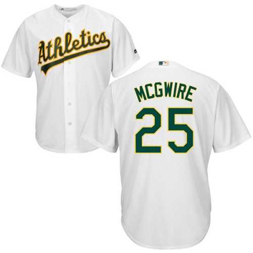 Youth Oakland Athletics #25 Mark McGwire White Cool Base Stitched MLB Jersey