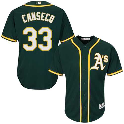 Youth Oakland Athletics #33 Jose Canseco Green Cool Base Stitched MLB Jersey