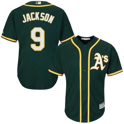 Youth Oakland Athletics #9 Reggie Jackson Green Cool Base Stitched MLB Jersey